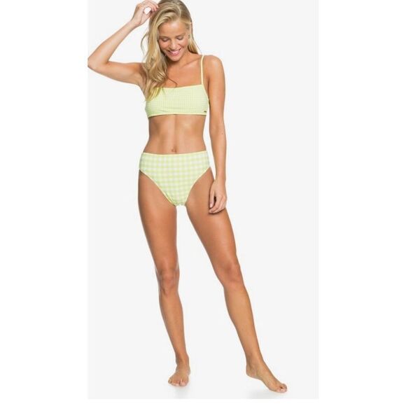 ROXY Women's Lime White Beautiful Sun Bralette Bikini & Bottom 2Pc Set XS/S NWT - Picture 1 of 10
